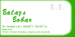 balazs bobar business card